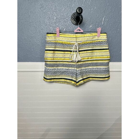 Loft Ann Taylor Women's Multicolored Striped Tasseled Belted Casual Short Size 4 - Picture 5 of 7